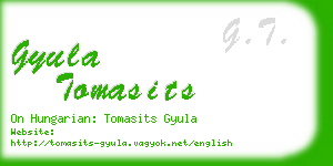 gyula tomasits business card